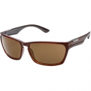 Suncloud Cutout Polarized Sunglass: Burnished Brown Frame/Brown Polarized Polycarbonate Lenses