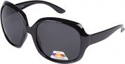 5654AG Polarized Retro Oversized Frame Fashion Sunglasses - Black Polarized
