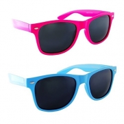 Lot of 2 Nerd Glasses Buddy Holly Blue and Pink Frames Dark Lenses