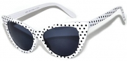 Stylish Fashion Vintage Wayfarer Cat Eye Sunglasses UV Protection (.White-Dots, PC Lens)