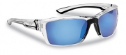 Flying Fisherman Cove Polarized Sunglasses with Crystal Frames, Smoke-Blue Mirror Lenses