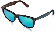 Ray-Ban 0RB2140 Square Sunglasses, Black Grey Mirror Green & Top Green, 54 mm
