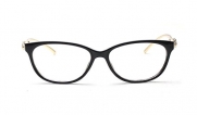 Caixia Women's SJT-9188 Plastic Frame Cobra Accent Cateye Glasses Small Size (glossy black, 0)