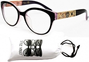 E27-vp Style Vault(TM) Cateye Eyeglasses Sunglasses (5360CLR Black/Purple/Gold, clear)