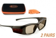 SAMSUNG-Compatible 3ACTIVE® 3D Glasses. Rechargeable. TWIN-PACK