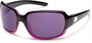 Suncloud Cookie Polarized Sunglass with Polycarbonate Lens, Black Purple Fade Frame/Purple Mirror