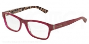 Dolce & Gabbana Enchanted Beauties Eyeglasses DG3208 2882 Top Opal Bordeaux/Leo 52 17 140