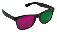 Green and Magenta Anaglyph 3D Glasses for Movies and Games