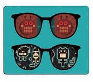 Liili Mouse Pad Natural Rubber Mousepad IMAGE ID: 15607205 Retro sunglasses with robots reflection in it