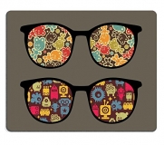 Liili Mouse Pad Natural Rubber Mousepad Retro eyeglasses with strange robots reflection in it IMAGE ID 12957484