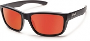 Suncloud Mayor Polarized Sunglass with Polycarbonate Lens, Matte Black Frame/Red Mirror