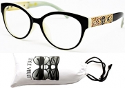 E27-vp Style Vault(TM) Cateye Eyeglasses Sunglasses (5360CLR Black/Ivory/Gold, clear)