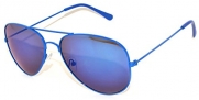 Aviator Style Blue Lens Sunglasses Blue Metal Frame Spring Hinge Women