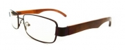 Full-rim Metal Framework Verawood Temples Optical Glasses Color Brown-2731