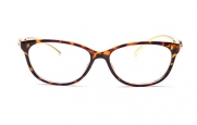 Caixia Women's SJT-9188 Plastic Frame Cobra Accent Cateye Glasses Small Size (leopard, 0)