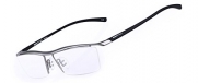 Bertha Men Z Pure Titanium Semi-rimless Eyeglasses Business Optical Frame 8189 (Silver)