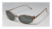 Smart Clip 426 Mens/Womens Vision Care Designer Full-rim Flexible Hinges Sunglass Lens Clip-Ons Eyeglasses/Glasses (51-16-135, Clear / Brown / Gold)