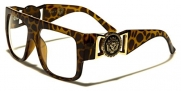 Kleo Flat Top Aviator RX Glasses Gold Buckle Hip Hop Rapper DJ Celebrity Clear Lens Sunglasses