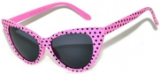 Stylish Fashion Vintage Wayfarer Cat Eye Sunglasses UV Protection (.Pink-Dots, PC Lens)