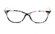 Caixia Women's SJT-9188 Plastic Frame Cobra Accent Cateye Glasses Small Size (floral, 0)