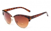 Caixia Women's Half Frame Cat-eye 58mm Sunglasses (leopard+brown)