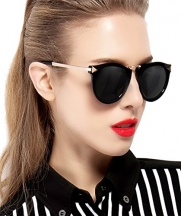 ATTCL® 2016 Vintage Fashion Round Arrow Style Wayfarer Polarized Sunglasses for Women 11189 Black
