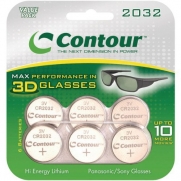 Contour 3D CR2032 3-Volt Value Pack Lithium Batteries -6 Pack