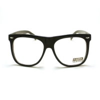 Black Frame Oversized Wayfarer Clear Lens Glasses