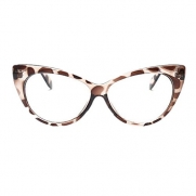 Super Cat Eye Glasses Vintage Inspired Mod Fashion Clear Lens Eyewear (Leopard)