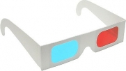 3D Glasses - Red and CYAN Anaglyph-3 Pair, White Multipack