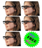 5 Pairs - OFFICIAL Kid Sized RealD Circular Polarized 3D Glasses for Passive 3D TV's from Vizio, Toshiba, LG, Philips and JVC and for use in Real-D Theaters (+ 2 Free 3DHeaven Kids 3D Glasses)
