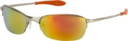 111X8 X-Loop Comfort Fit Wrap Style Sunglasses for Summer Outdoor Sports - Chrome frame - Orange flash