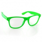 Vintage Wayfarer Style Sunglasses Clear Lenses Green