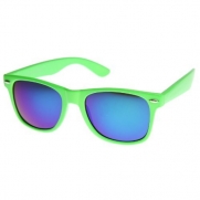 MLC EYEWEAR Reflective Color Mirror Lens Neon Color Wayfarers Style Sunglasses