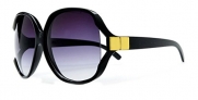 Women's Designer Style Vintage Oversized or Modern Sunglasses (Round Open Side Black)