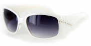 Sanibel Luxury Sunglasses with Genuine Swarovski Crystals - 100%UV Protection (White w/ Smoke)
