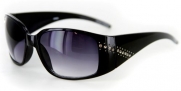 Sanibel Luxury Sunglasses with Genuine Swarovski Crystals - 100%UV Protection (Black w/ Smoke)