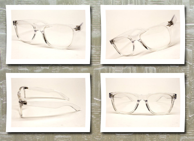 grinderPUNCH wayfarer crystal clear frame lens transparent sunglasses eyeglasses w131 clear