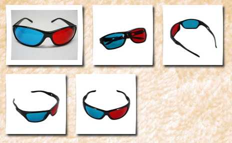 3D red-blue / cyan anaglyph simple style  glasses  movie game-extra upgrade style