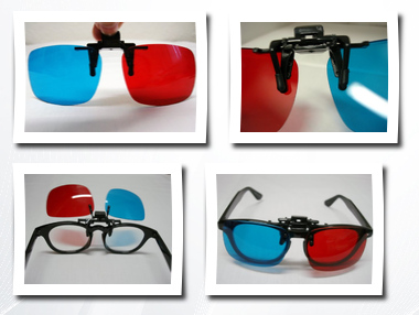 3D Classes red-blue / cyan anaglyph 3d clip-on glasses 3d movie game