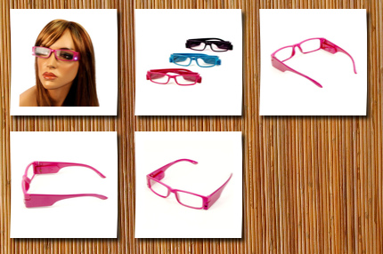 SK Hat shop fun led light up frame clear lens reading eye glasses eyeglasses fuchsia + 2.00